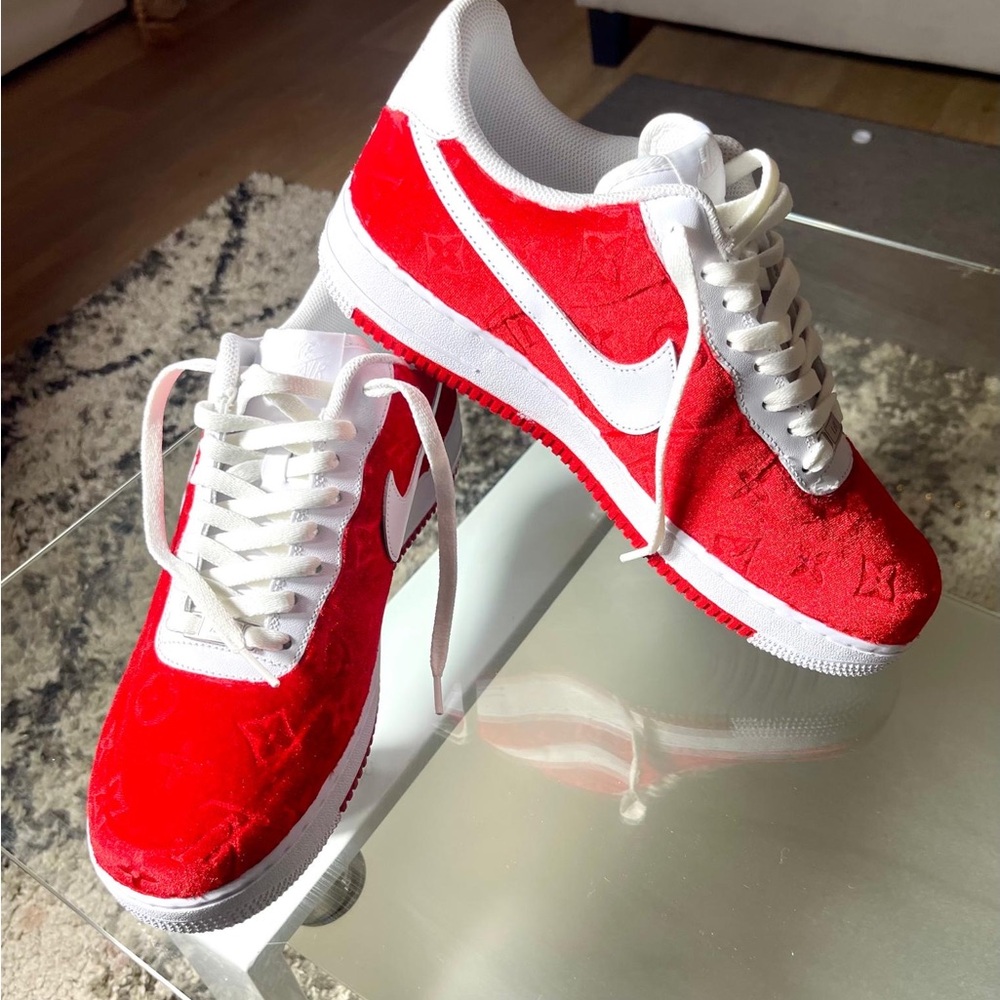 Red and White Sneakers